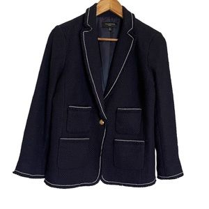 Talbots Navy Blue Tweed Blazer